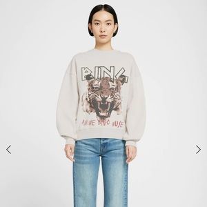 Anine Bing Tiger Sweatshirt in Stone